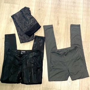 Bundle of reebok leggings with free animal print performance capris.